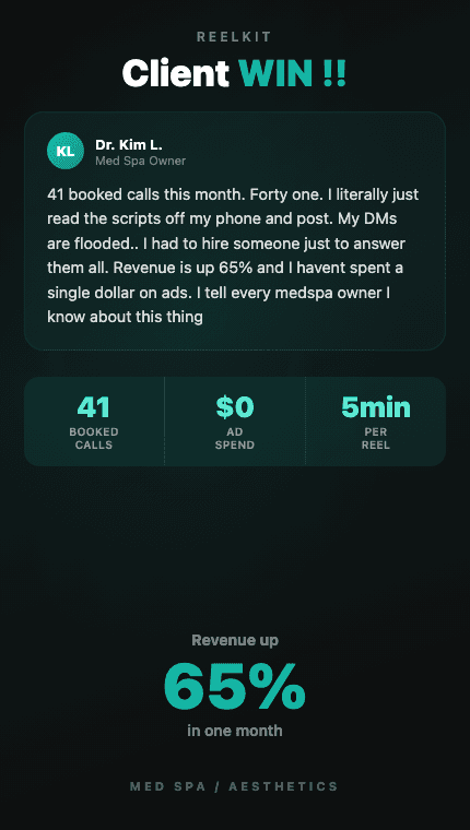 Med spa: 41 booked calls in one month