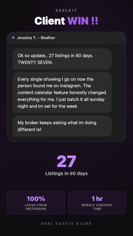 Real estate agent: 27 listings in 90 days